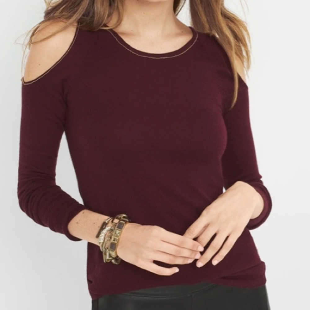 WHBM cold shoulder sweater